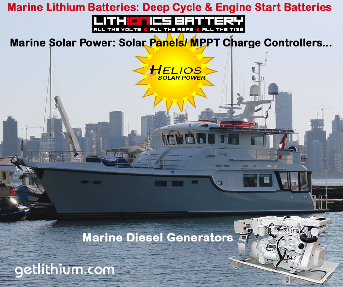 lithium ion batteries for all makes of Yachts
